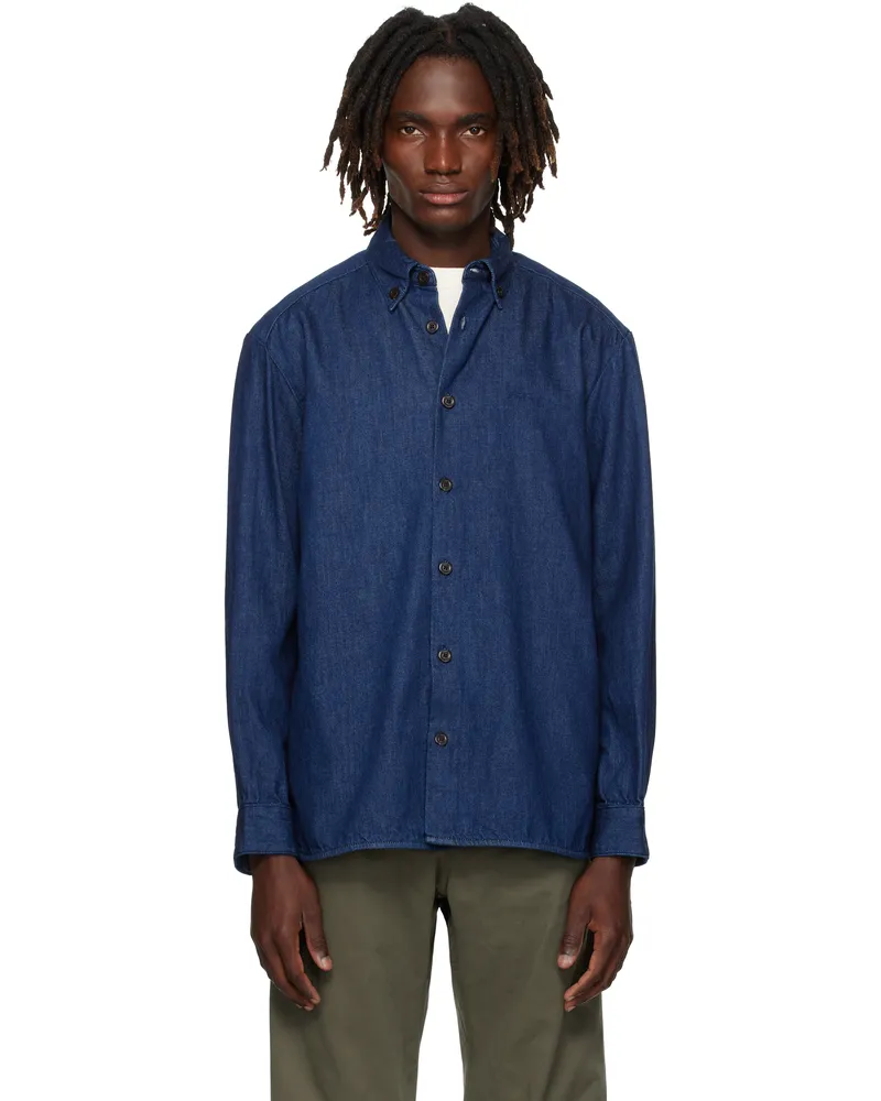 A.P.C. Navy Mathias Denim Shirt Iah