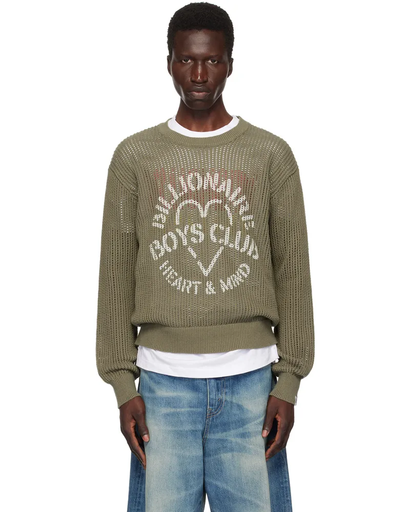 Billionaire Boys Club Khaki Heart & Mind Stencil Logo Sweater Khaki