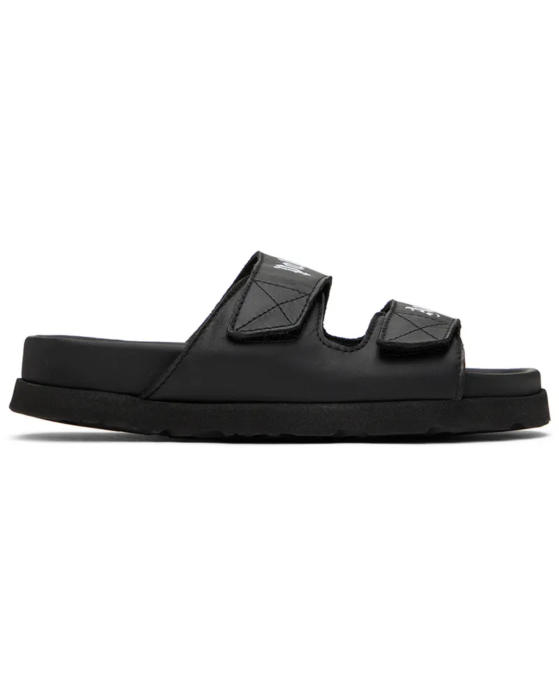 Palm Angels Kids Black Printed Sandals Black