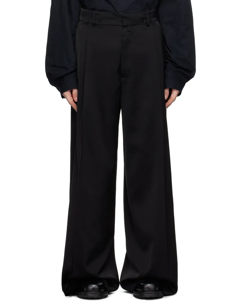 Dries van Noten Black Broadcloth Trousers 900