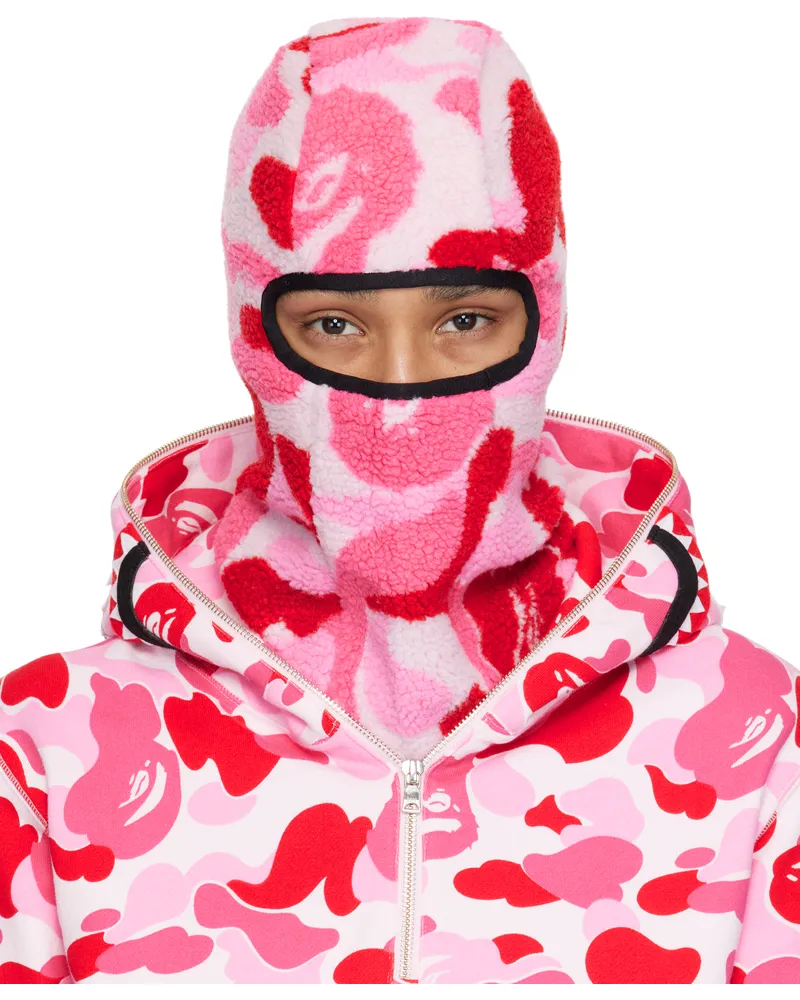 BAPE Pink ABC Camo Boa Fleece Balaclava