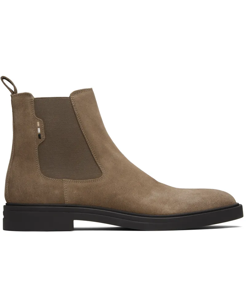 HUGO BOSS Brown Suede Chelsea Boots 260-medium