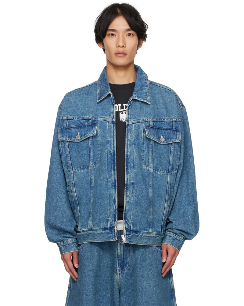 VETEMENTS Blue Hip-Hop Denim Jacket Vintage