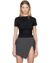 Thierry Mugler Black Pierced T-Shirt Black