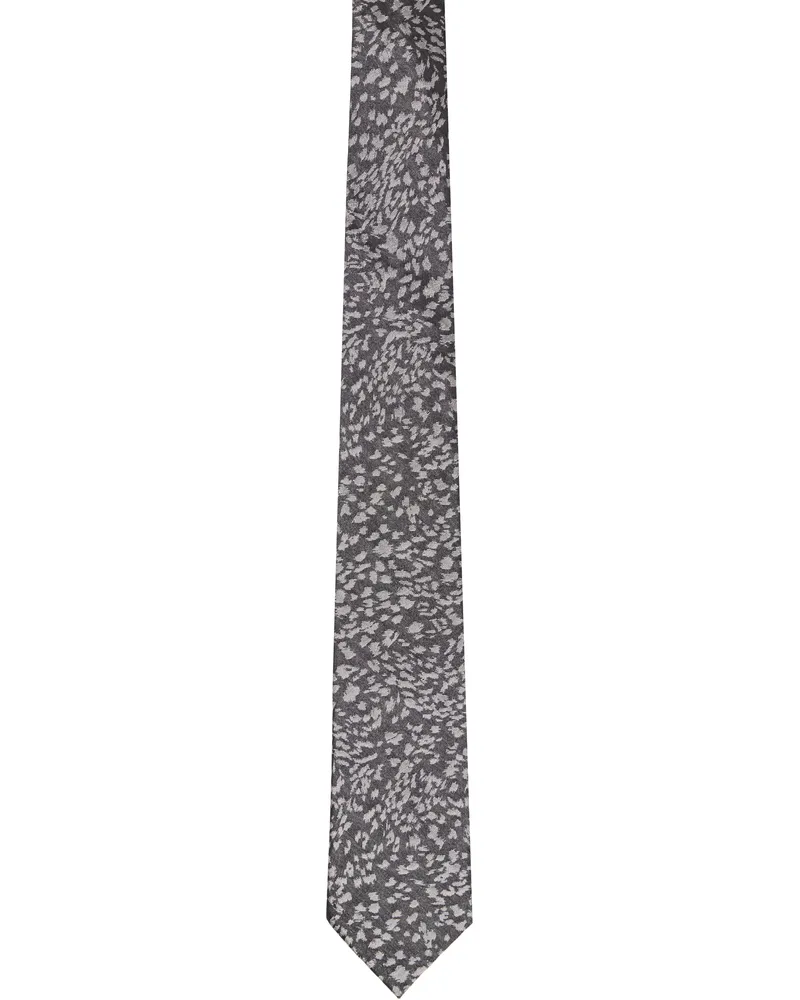 Paul Smith Gray Leopard Lurex Tie 79