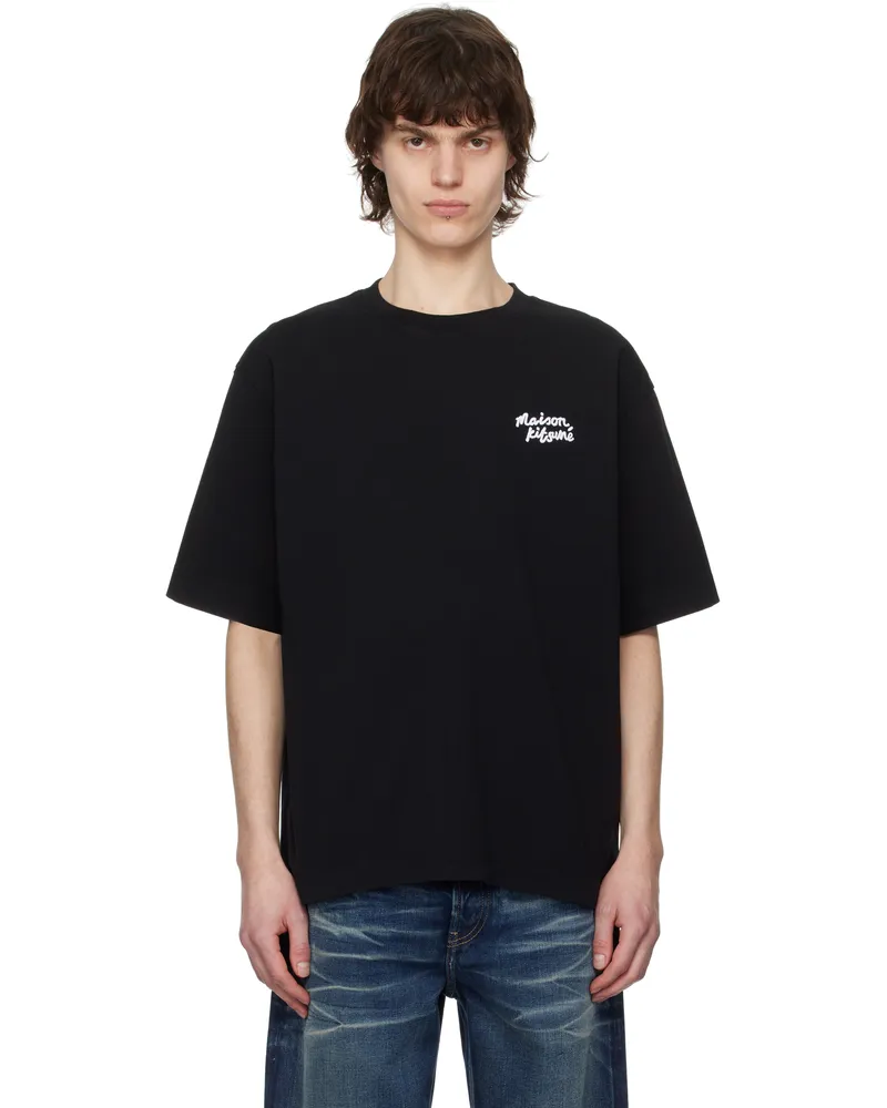 Kitsuné Black Handwriting Embroidery Oversize T-shirt O197