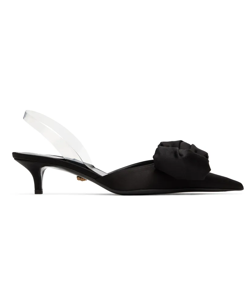 Versace Black Alia Slingback Heels 1b00v-black-gold