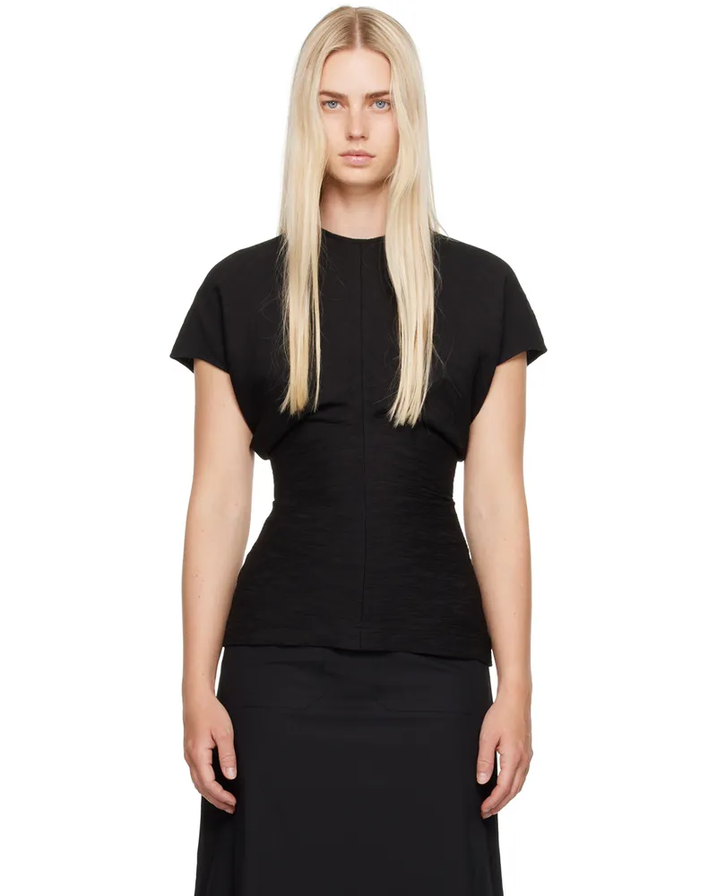 Totême Black Slouch Waist Blouse 001