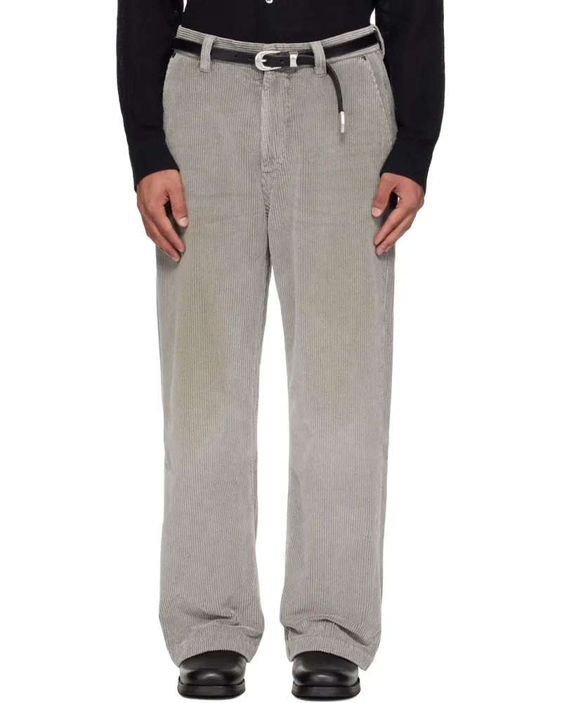 Mfpen Gray Cord Trousers Stained