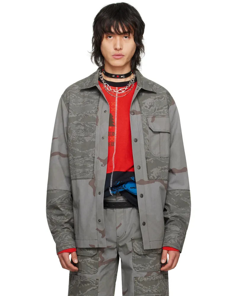 Marine Serre Gray Regenerated Jacket Gr90