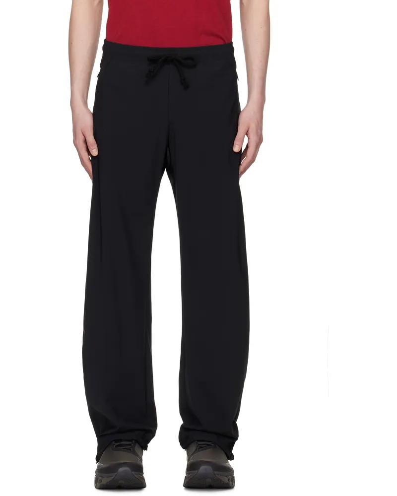 District Vision Black Wide Leg Track Pants Black