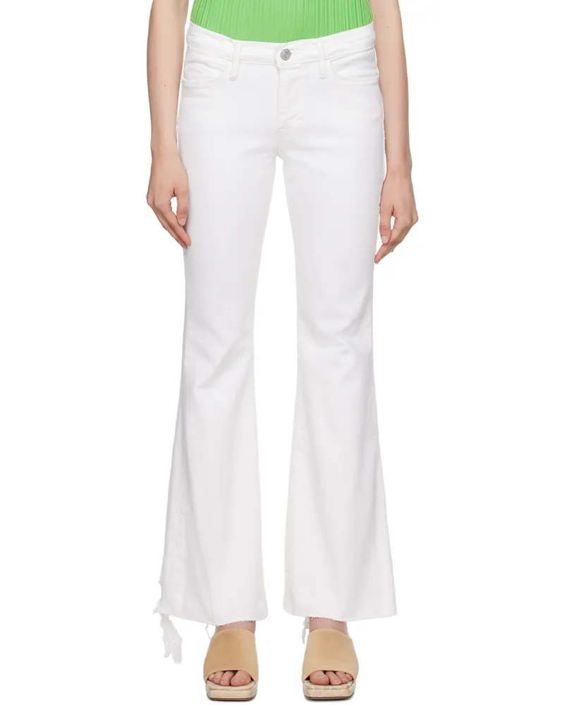 Frame Denim White 'Le Easy Flare' Jeans Au
