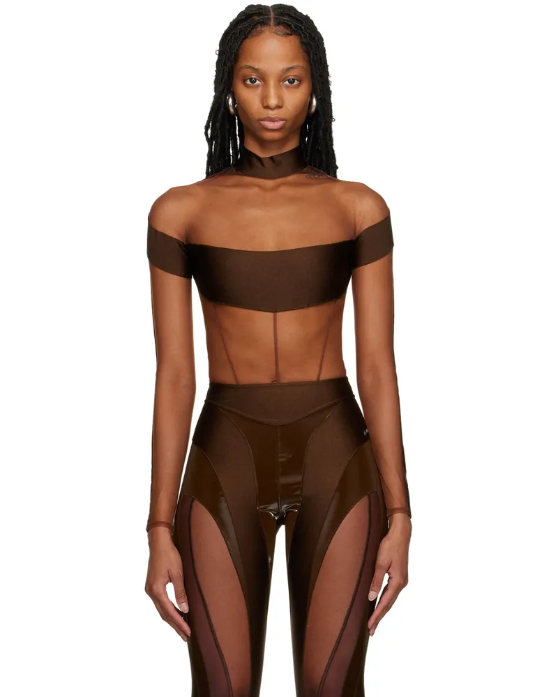 Thierry Mugler Brown Illusion Bodysuit B7004