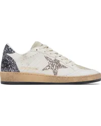 Golden Goose White & Taupe Ball Star Sneakers White