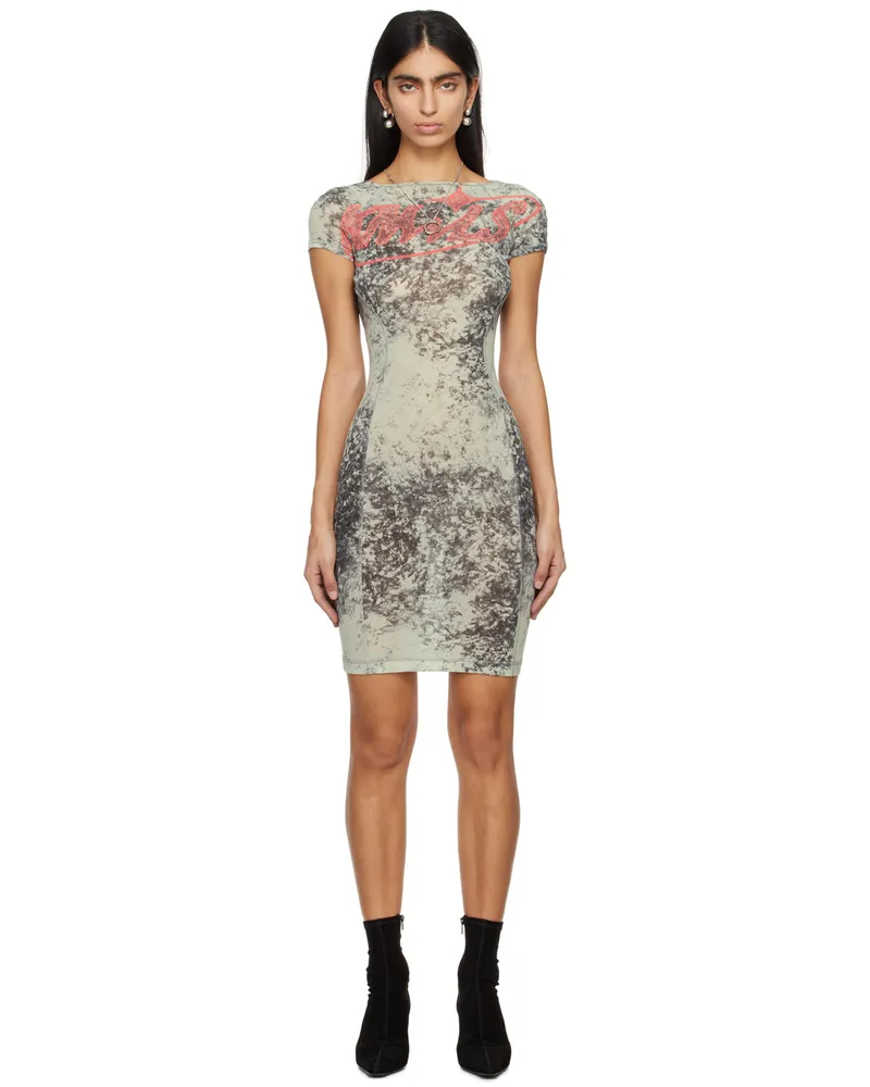 Charlotte Knowles Gray & Black Turbo Minidress Ink