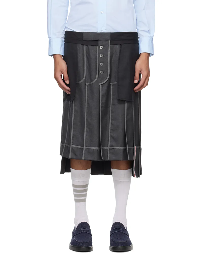 Thom Browne Gray Deconstructed Skirt 025