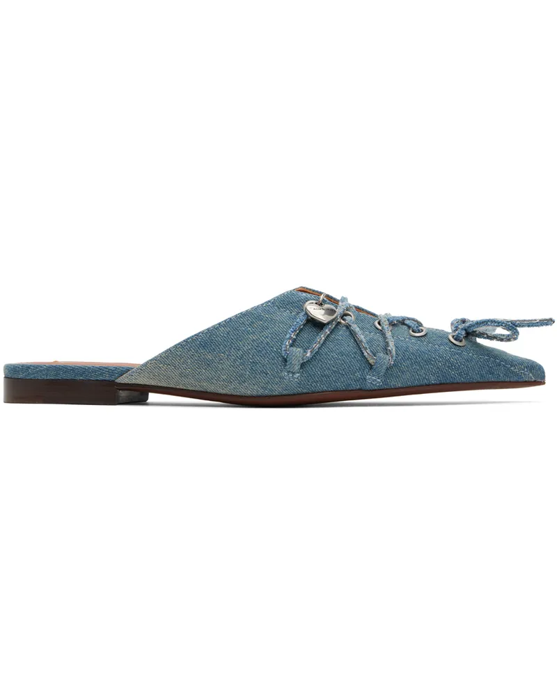 Acne Studios Blue Lace-Up Mules Aat
