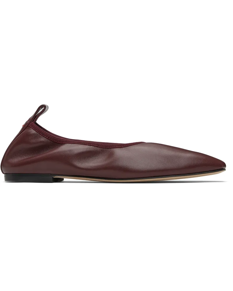 aeyde Burgundy Nomi Ruched Ballerina Flats Port