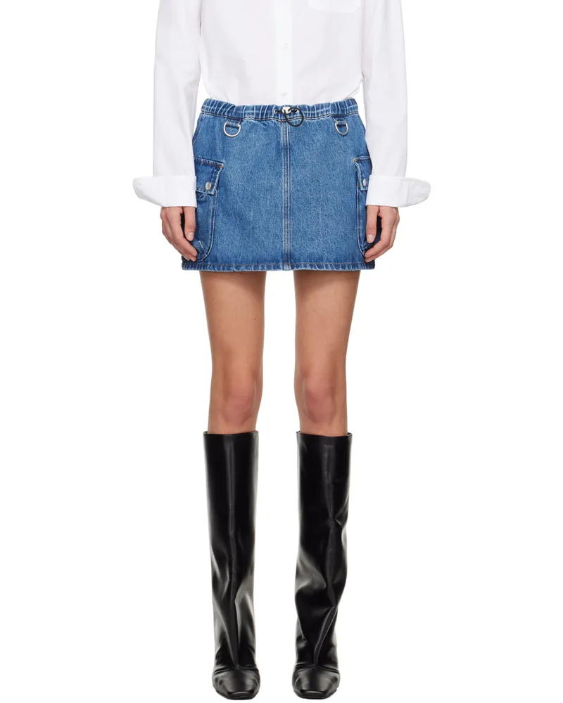 COPERNI Blue Faded Denim Miniskirt Wasblu
