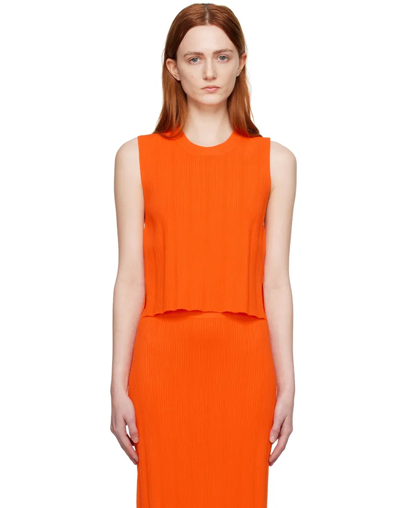 Frame Denim Orange Cutout Tank Top Bright