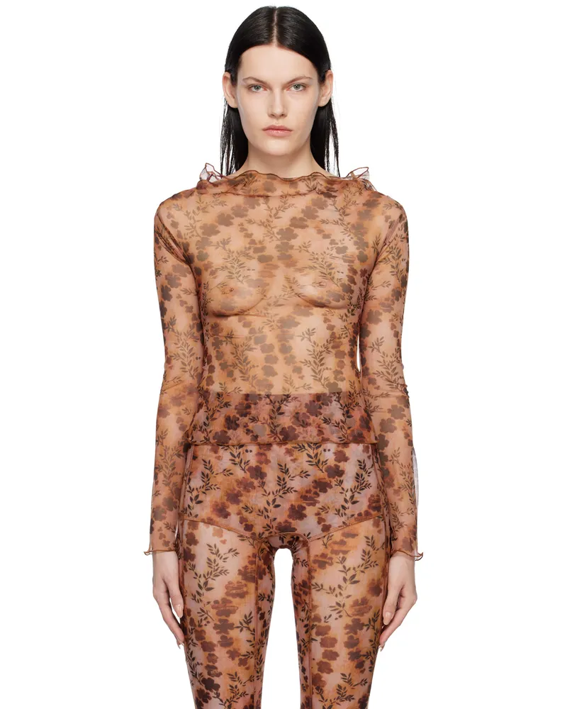 Charlotte Knowles Orange Clavicle Blouse Chain
