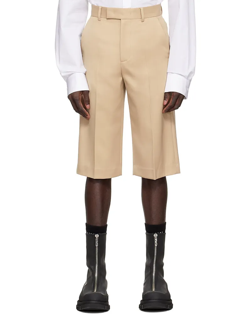 WE 11 DONE Beige Polyester Shorts Beige