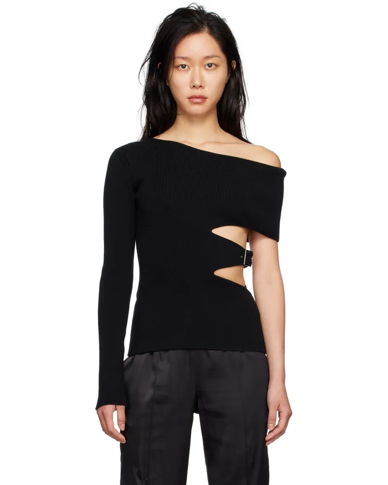 Tom Ford Black One-Shoulder Sweater Lb999