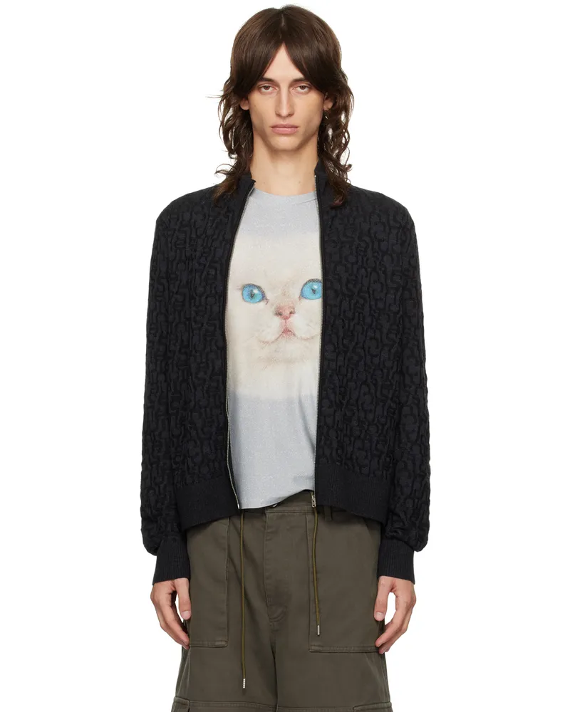 Acne Studios Black & Gray Zip Sweater Aik