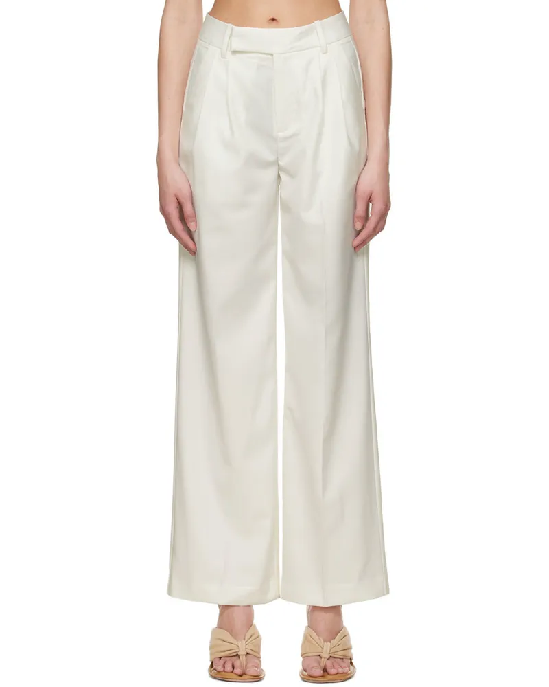 THIRD FORM Off-White Polyester Trousers Cream