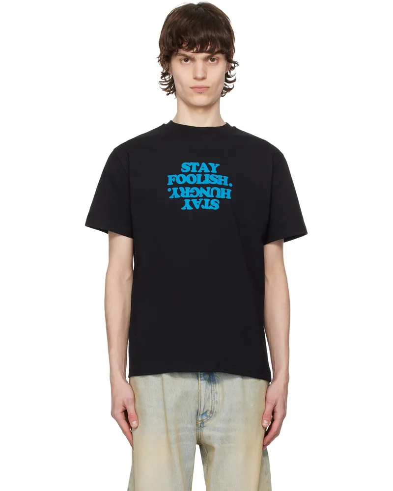 COPERNI Black 'Stay Foolish' Printed Boxy T-shirt Black-blue