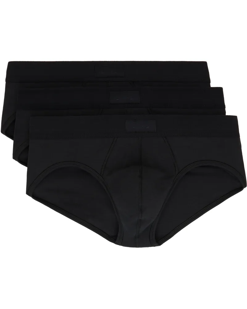 SKIMS Three-Pack Black SKIMS Cotton Briefs Onyx