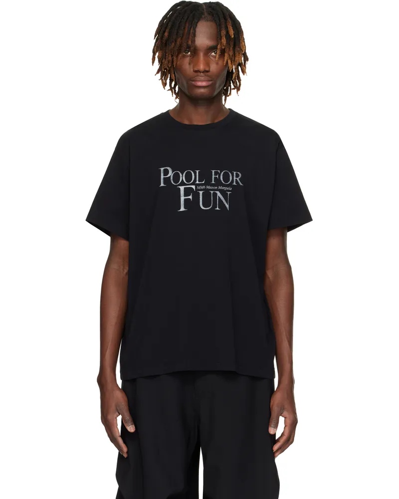 Maison Margiela Black 'Pool For Fun' T-shirt 900