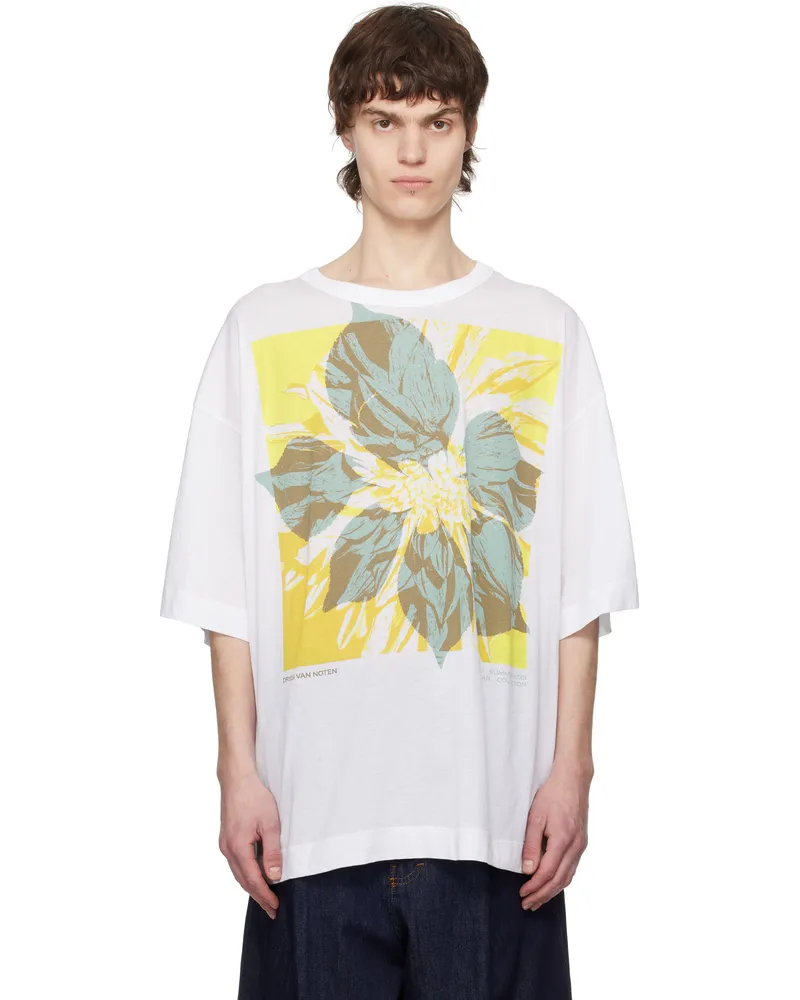 Dries van Noten White Logo Graphic T-shirt 1