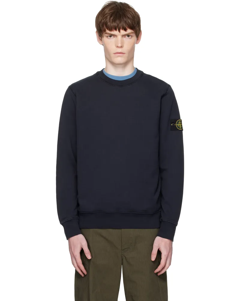 Stone Island Navy 6100060 Organic Cotton Fleece Sweatshirt V0020