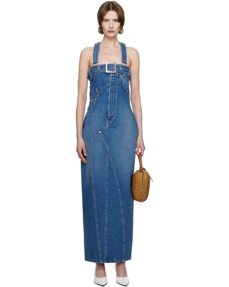 Jean Paul Gaultier Blue 'The Overall' Denim Maxi Dress 57