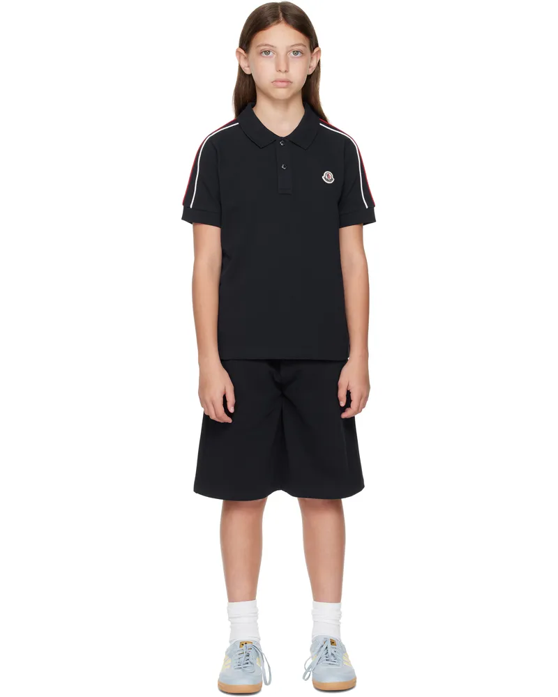 Moncler Big Kids Navy Tricolor-Trimmed Cotton Polo & Shorts Set 778
