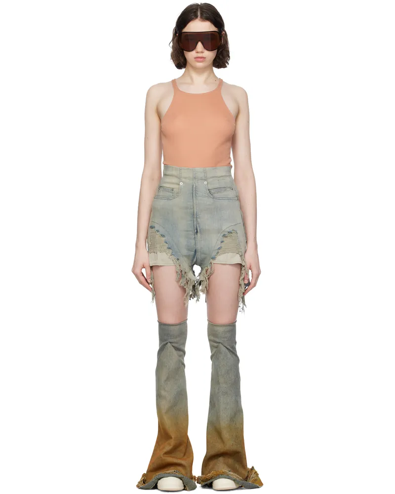 DRKSHDW by Rick Owens Blue Dirt Cutoffs Denim Shorts 46