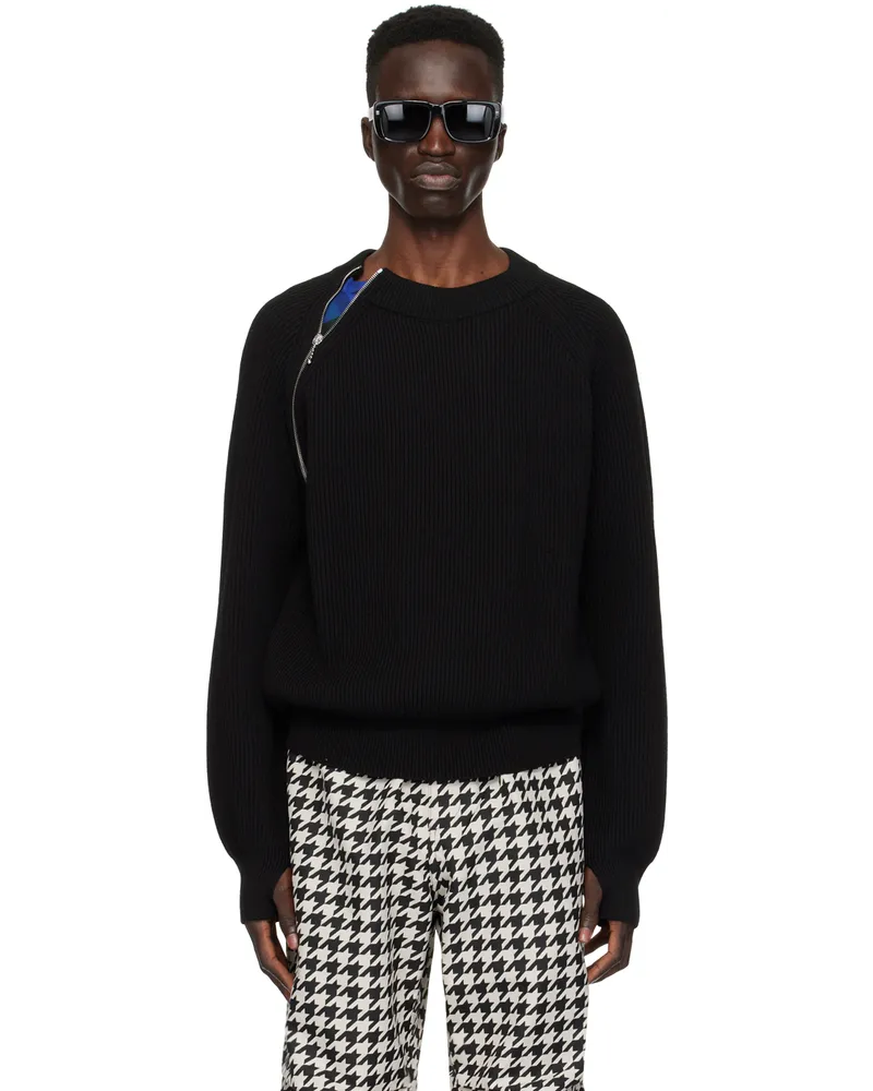 Burberry Black Ribbed Sweater Black