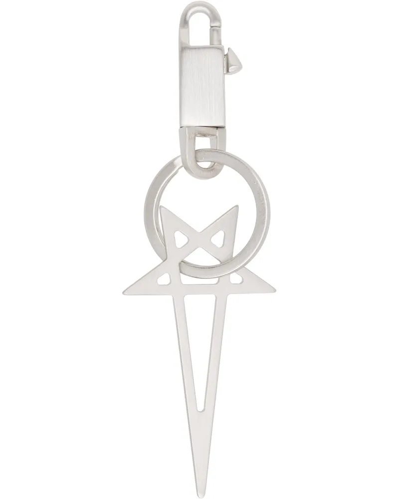 Rick Owens Silver Concordians Pentagram Keychain 128