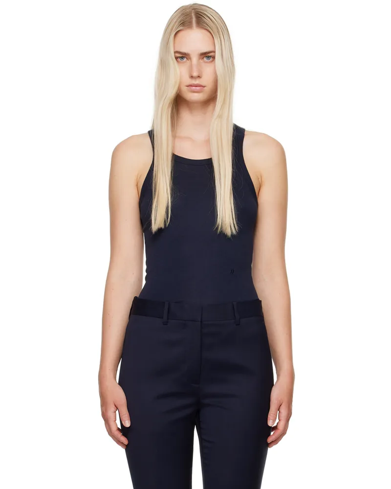 Helmut Lang Navy Racer Tank Top Navy