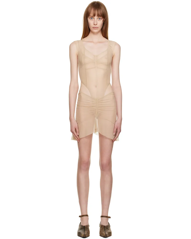 Charlotte Knowles Beige Celest Minidress Beige