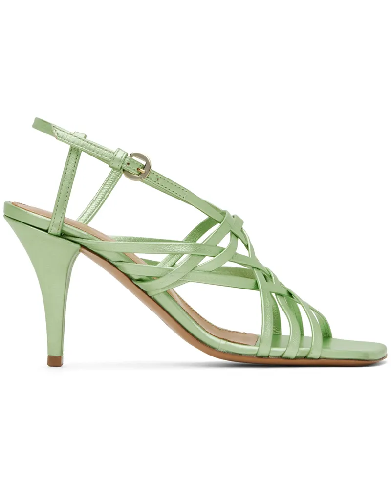 Dries van Noten Green Leather Heeled Sandals 604
