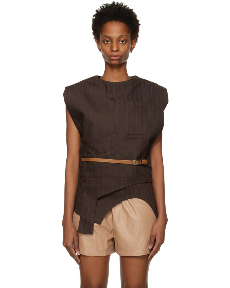 Luar Brown Paneled Tank Top Brown