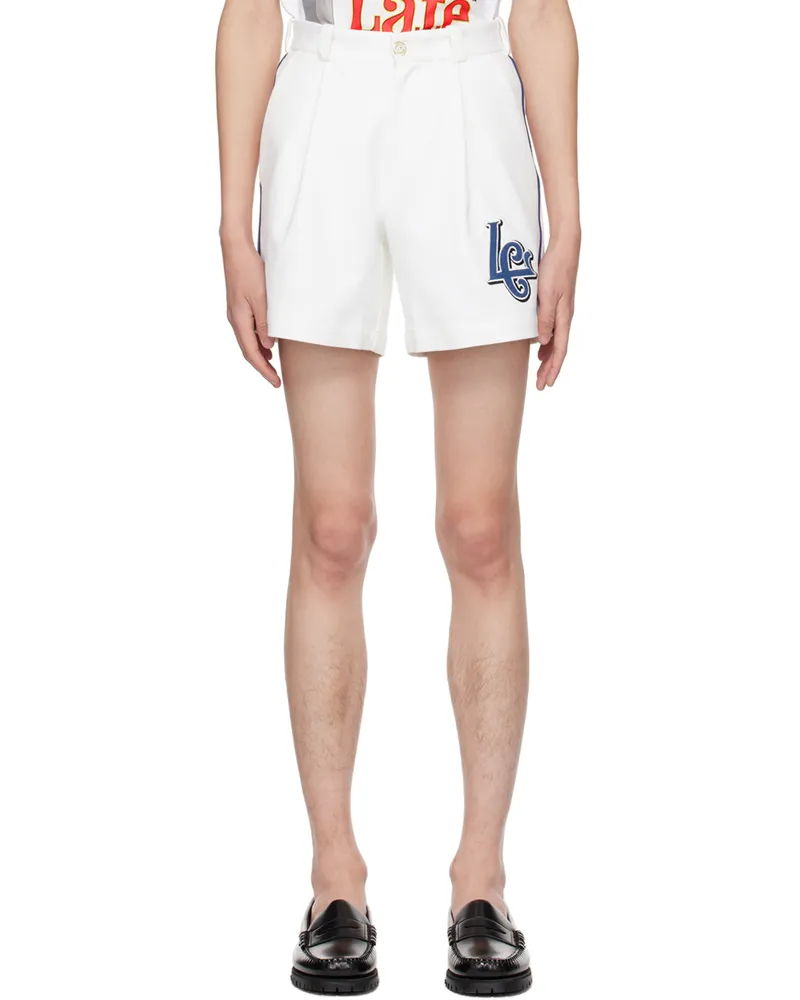 Late Checkout White LC Baseball Shorts White