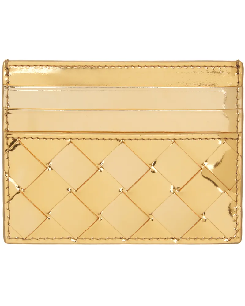Bottega Veneta Gold Intrecciato Card Holder 8922