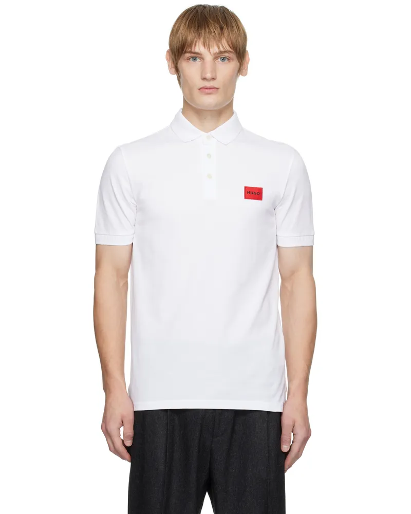 HUGO BOSS White Logo Patch Polo 100