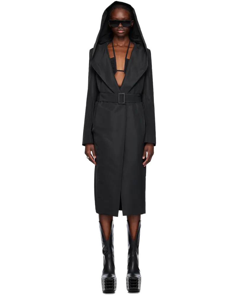 Rick Owens Black Minimal Slim Drella Coat 09