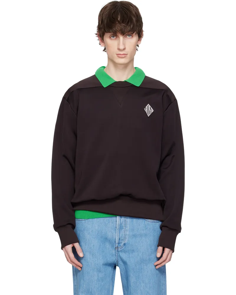 Lacoste Brown Runway Badge Sweatshirt Dark