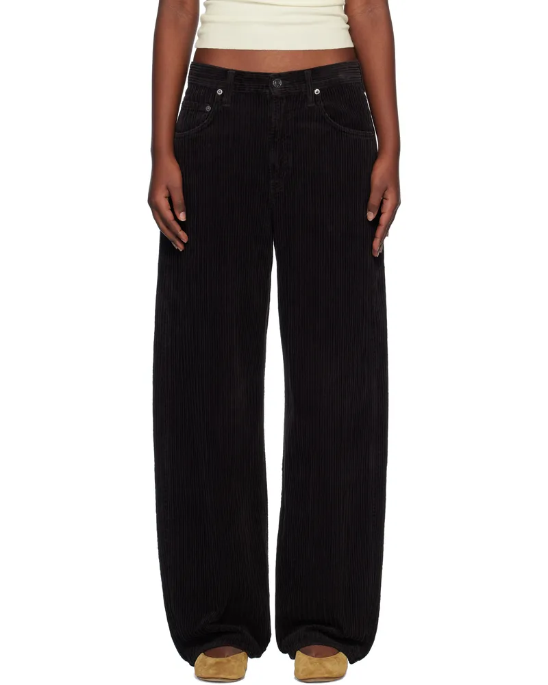 AGOLDE Black Low Curve Trousers Bat
