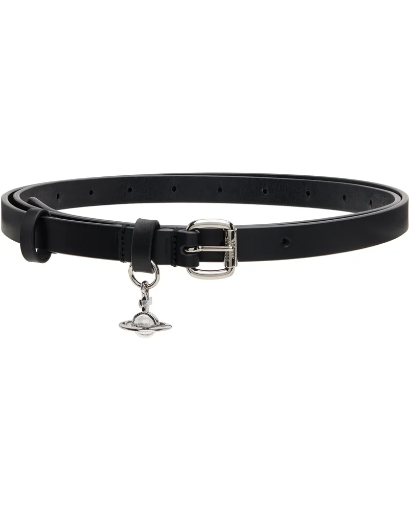 Vivienne Westwood Black Alex Charm Belt Aw25-black